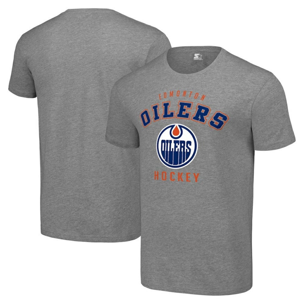 Edmonton Oilers - Starter Logo T-Shirt Heather Gray