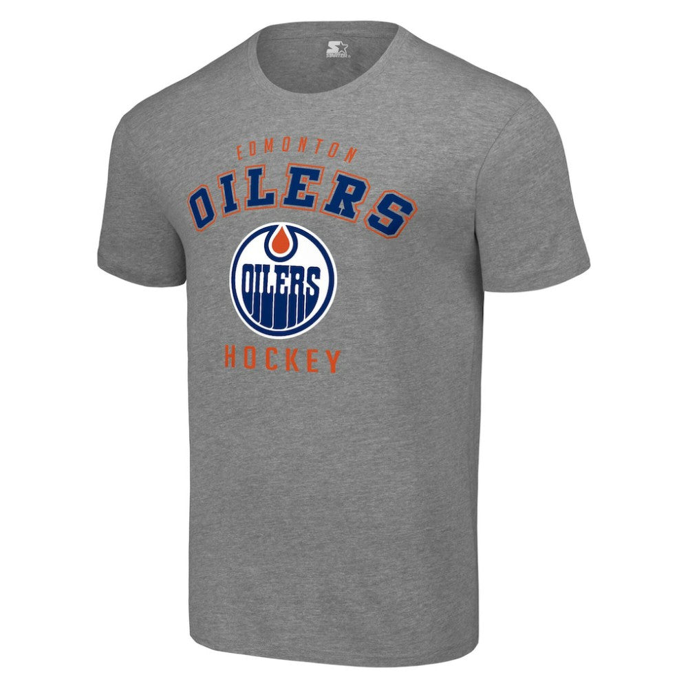 Edmonton Oilers - Starter Logo T-Shirt Heather Gray