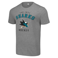 San Jose Sharks - Starter Logo T-Shirt Heather Gray