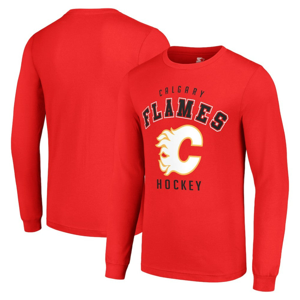 Calgary Flames - Starter Logo Long Sleeve T-Shirt Red