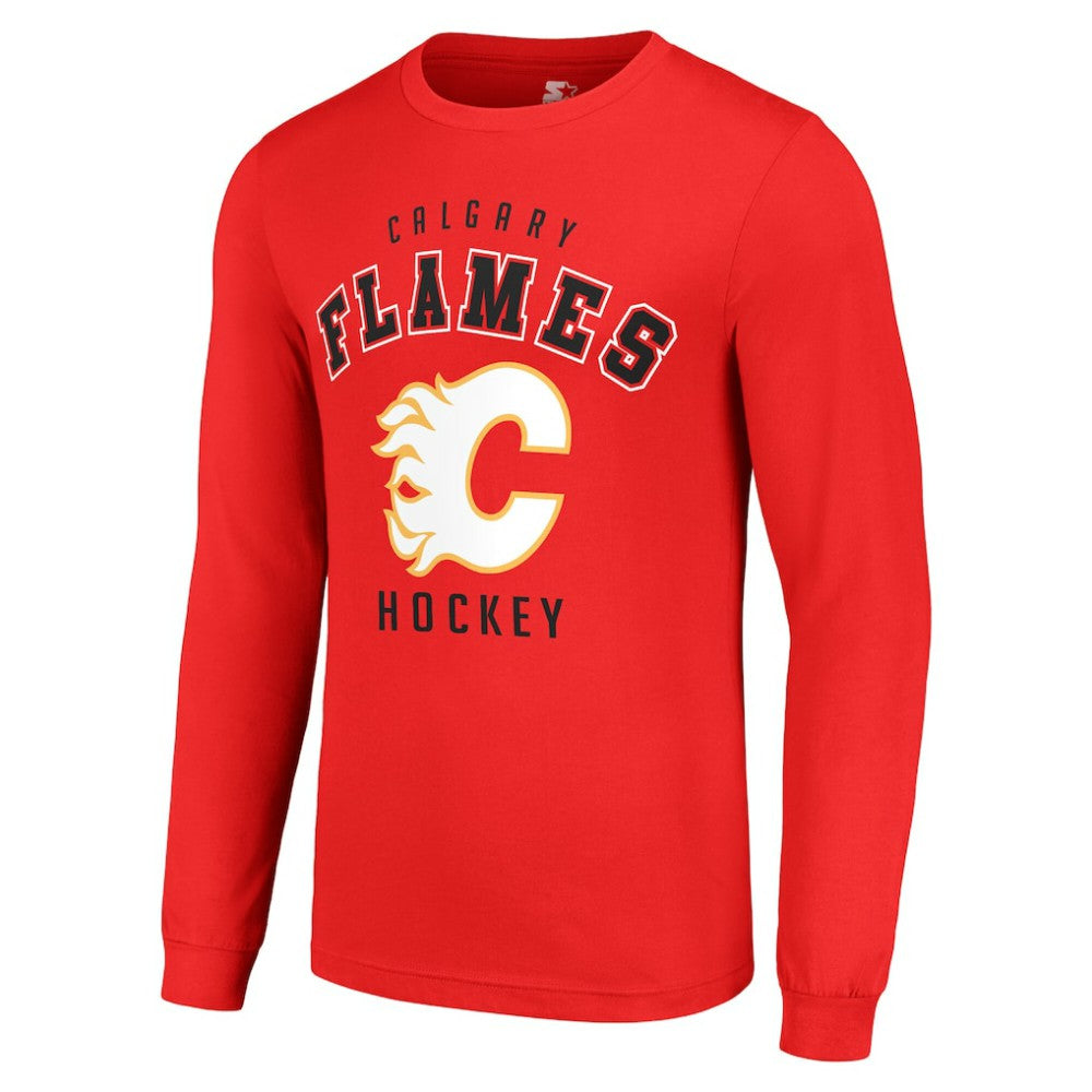 Calgary Flames - Starter Logo Long Sleeve T-Shirt Red