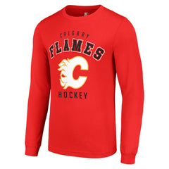 Calgary Flames - Starter Logo Long Sleeve T-Shirt Red