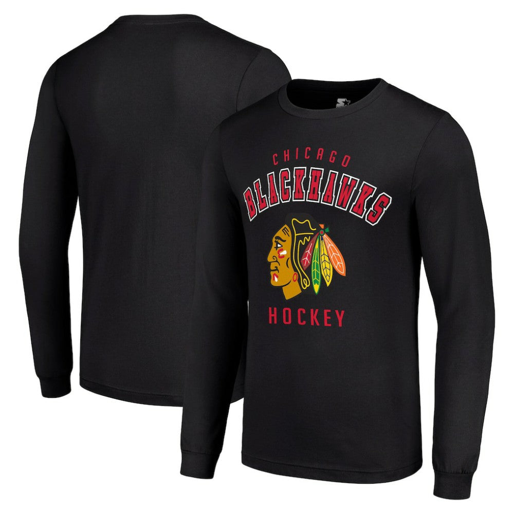Chicago Blackhawks Starter Logo Long Sleeve T-Shirt Black