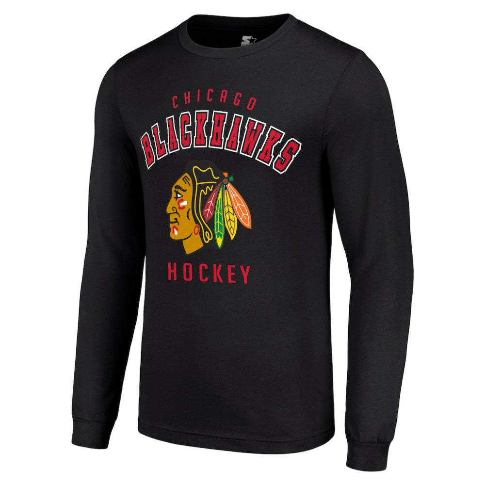 Chicago Blackhawks Starter Logo Long Sleeve T-Shirt Black