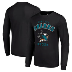 San Jose Sharks - Starter Logo Long Sleeve T-Shirt Black
