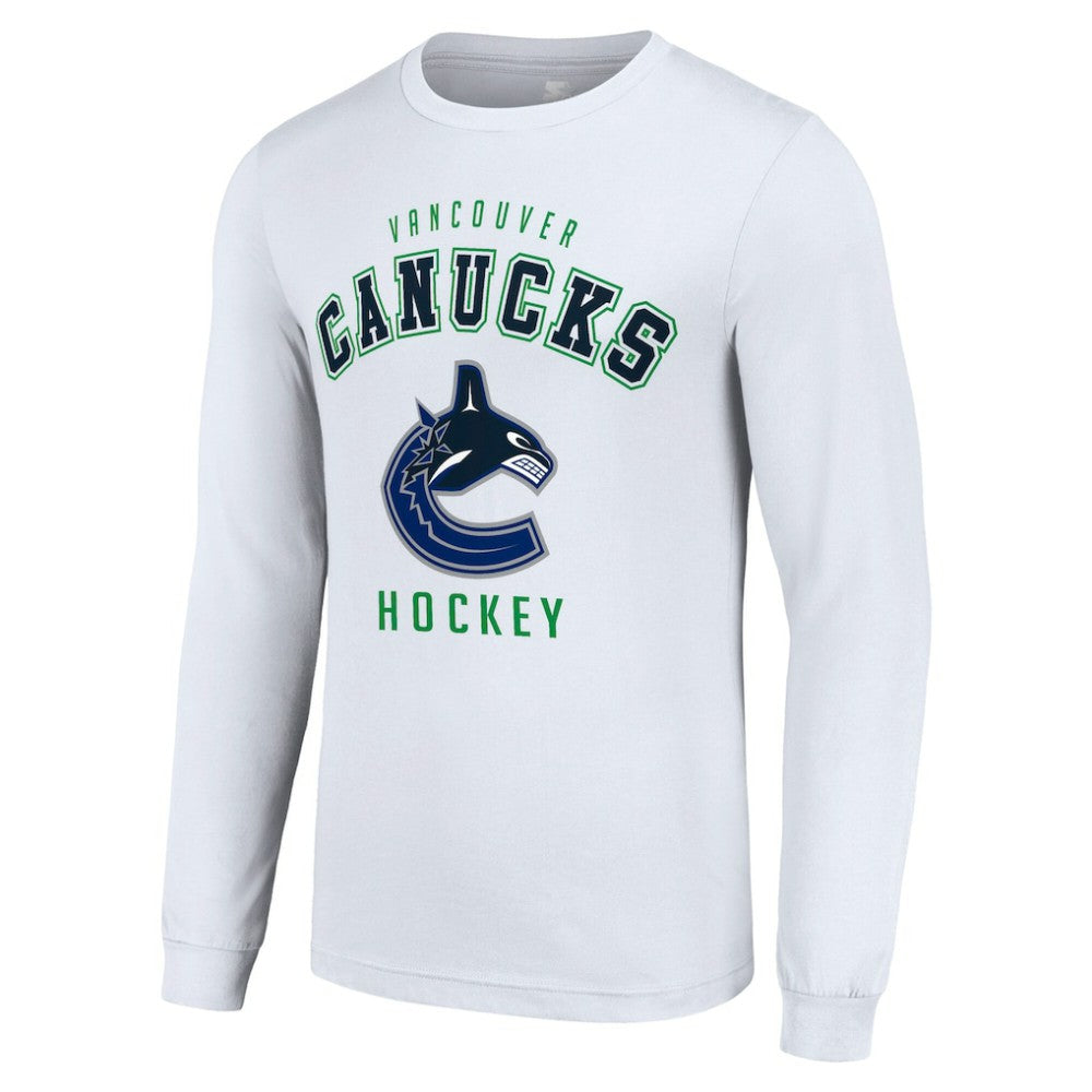 Vancouver Canucks - Starter Logo Long Sleeve T-Shirt White
