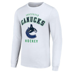 Vancouver Canucks - Starter Logo Long Sleeve T-Shirt White