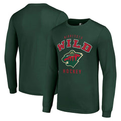 Minnesota Wild - Starter Logo Long Sleeve T-Shirt Military Green