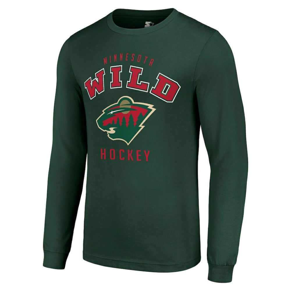 Minnesota Wild - Starter Logo Long Sleeve T-Shirt Military Green