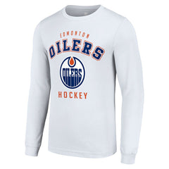 Edmonton Oilers - Starter Logo Long Sleeve T-Shirt White