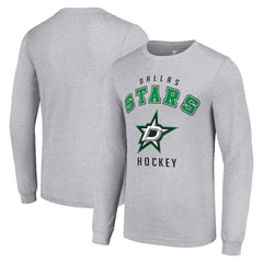 Dallas Stars - Starter Logo Long Sleeve T-Shirt Heather Gray
