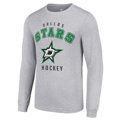 Dallas Stars - Starter Logo Long Sleeve T-Shirt Heather Gray