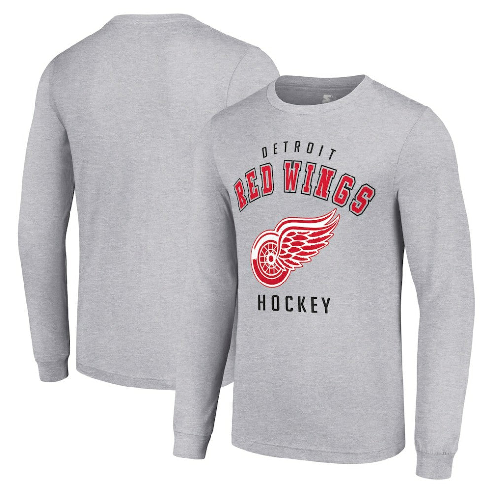 Detroit Red Wings - Starter Logo Long Sleeve T-Shirt Heather Gray