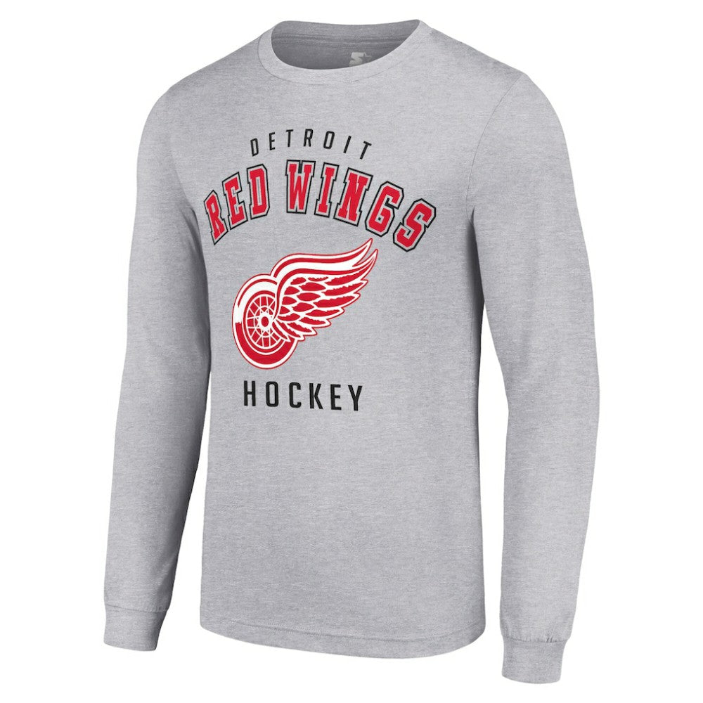 Detroit Red Wings - Starter Logo Long Sleeve T-Shirt Heather Gray