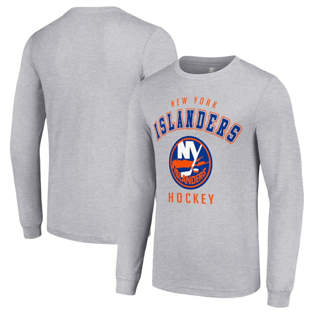 New York Islanders - Starter Logo Long Sleeve T-Shirt Heather Gray