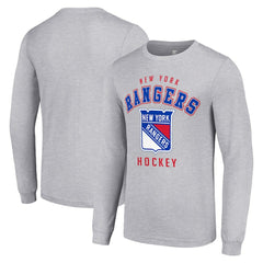 New York Rangers Starter Logo Long Sleeve T-Shirt Heather Gray