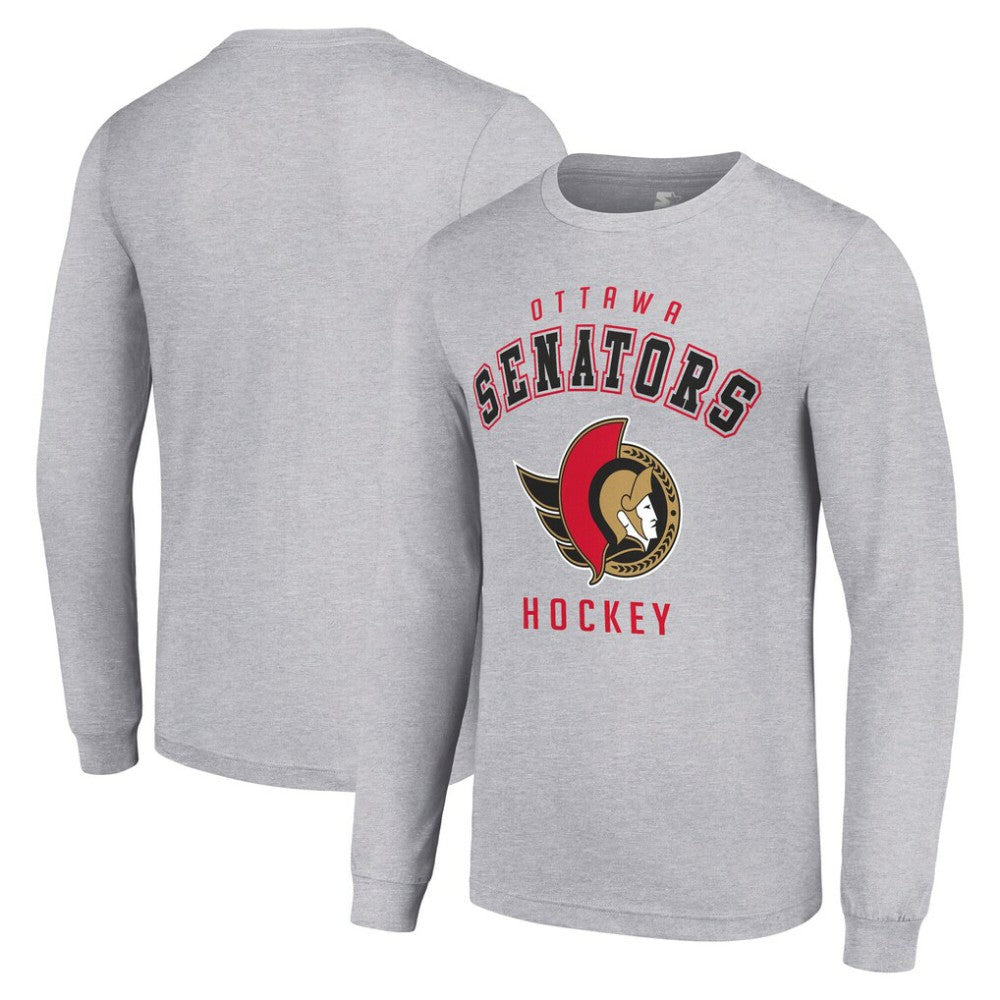 Ottawa Senators - Starter Logo Long Sleeve T-Shirt Heather Gray