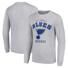 St. Louis Blues - Starter Logo Long Sleeve T-Shirt Heather Gray