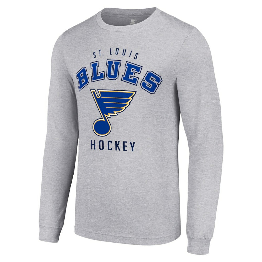 St. Louis Blues - Starter Logo Long Sleeve T-Shirt Heather Gray