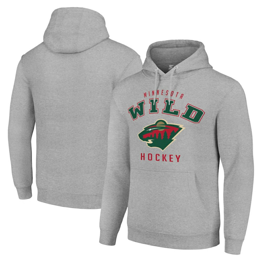 Minnesota Wild - Starter Logo Pullover Hoodie Heather Gray