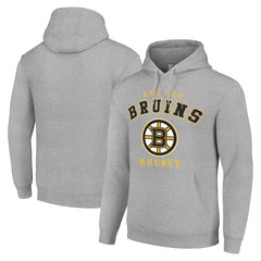 Boston Bruins Starter Logo Pullover Hoodie Heather Gray