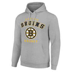 Boston Bruins Starter Logo Pullover Hoodie Heather Gray