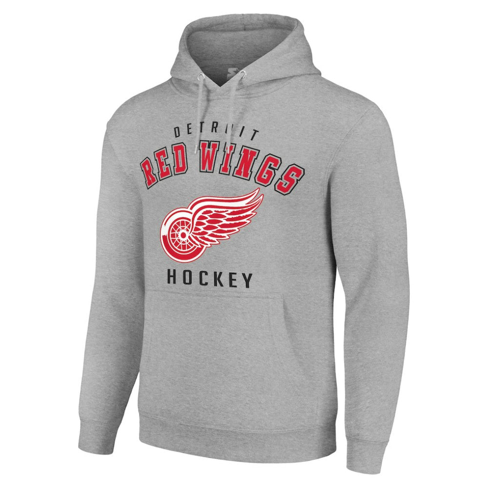 Detroit Red Wings - Starter Logo Pullover Hoodie Heather Gray