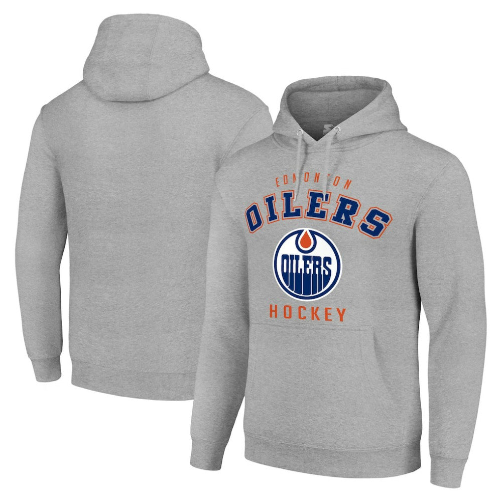 Edmonton Oilers - Starter Logo Pullover Hoodie Heather Gray