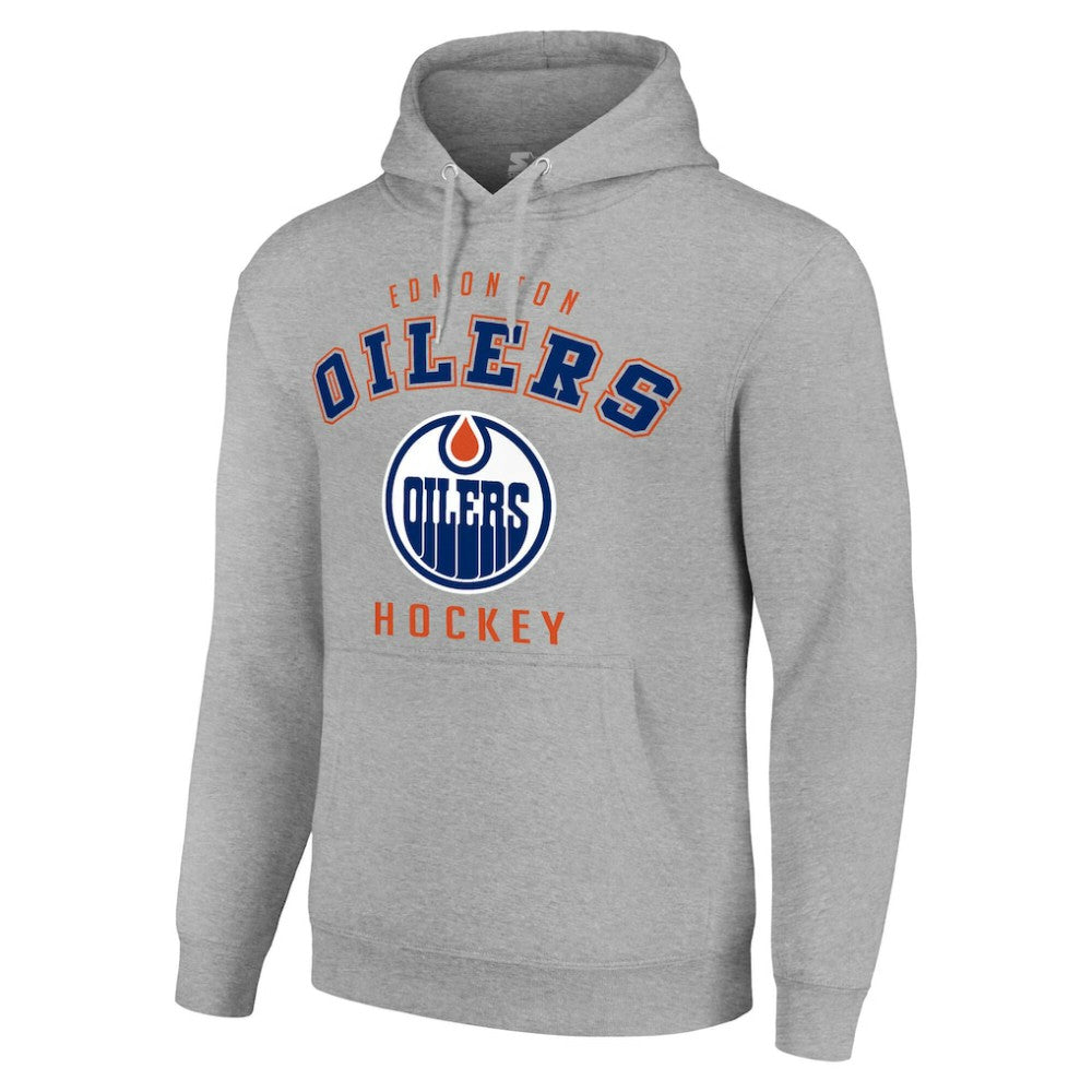 Edmonton Oilers - Starter Logo Pullover Hoodie Heather Gray