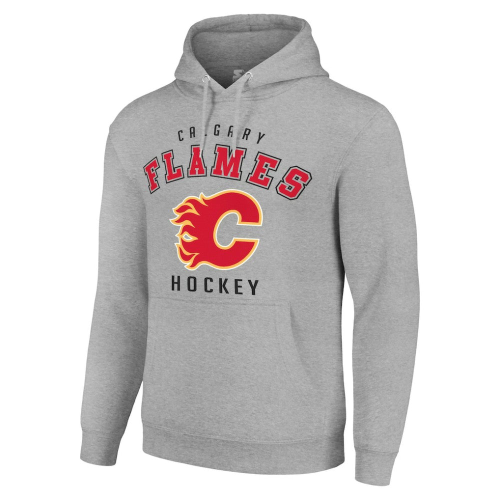 Calgary Flames - Starter Logo Pullover Hoodie Heather Gray