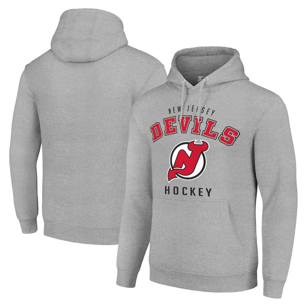 New Jersey Devils - Starter Logo Pullover Hoodie Heather Gray