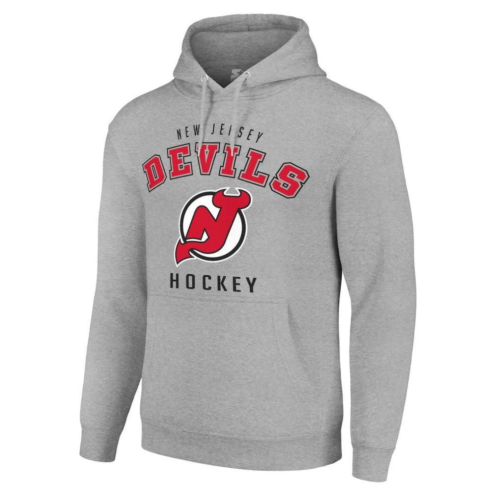 New Jersey Devils - Starter Logo Pullover Hoodie Heather Gray