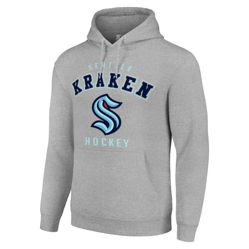 Seattle Kraken Starter Logo Pullover Hoodie Heather Gray