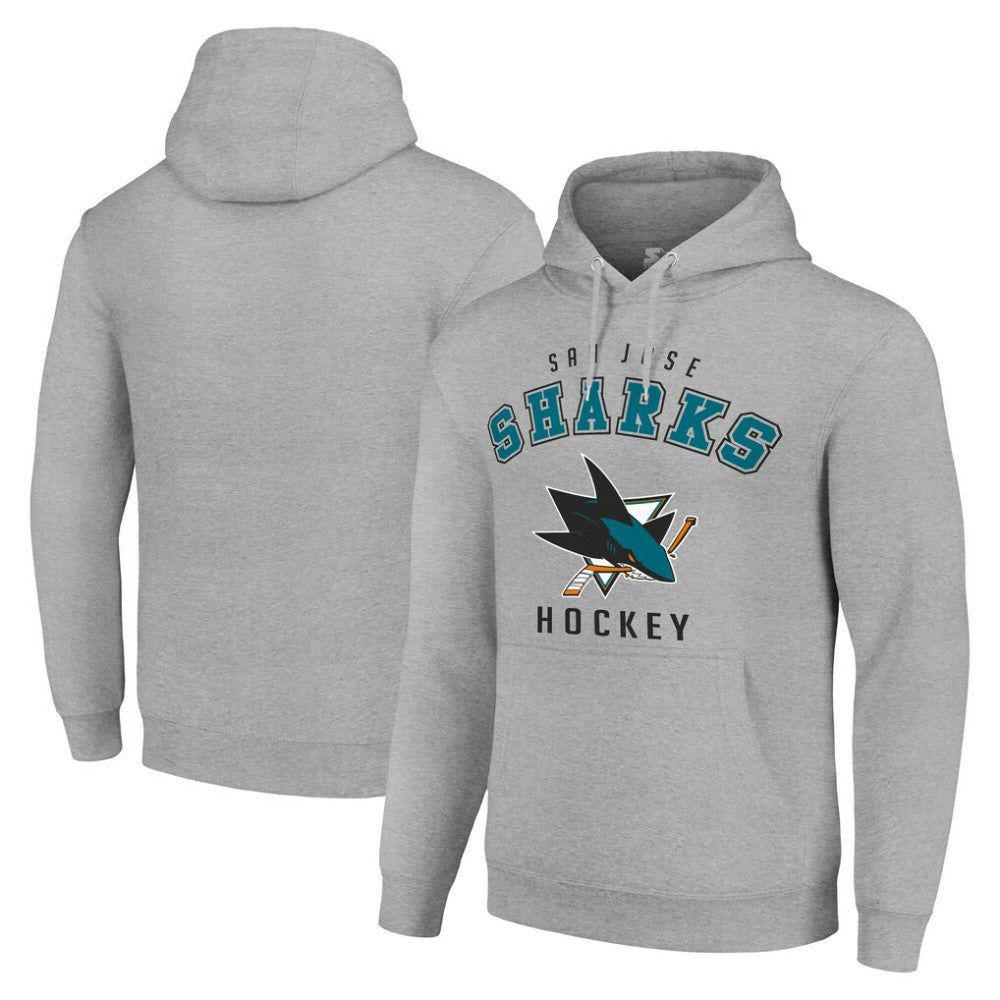 San Jose Sharks - Starter Logo Pullover Hoodie Heather Gray