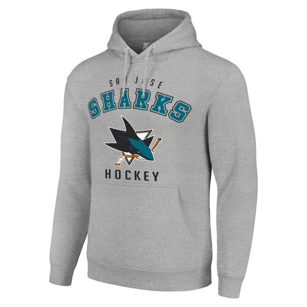 San Jose Sharks - Starter Logo Pullover Hoodie Heather Gray