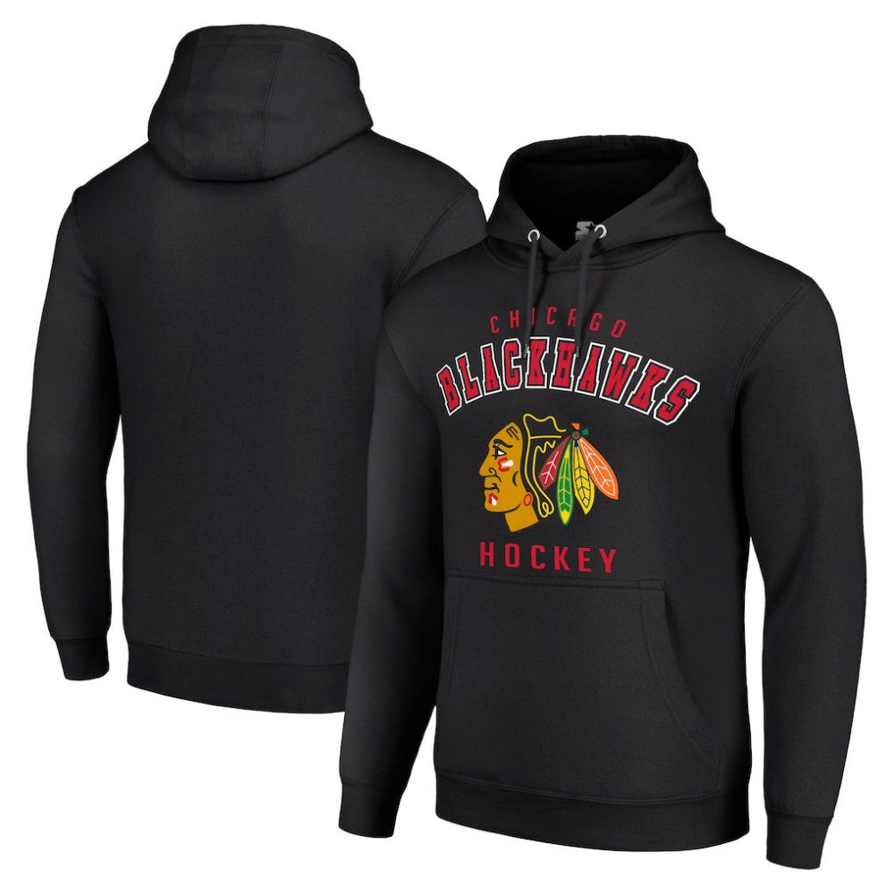 Chicago Blackhawks Starter Logo Pullover Hoodie Black