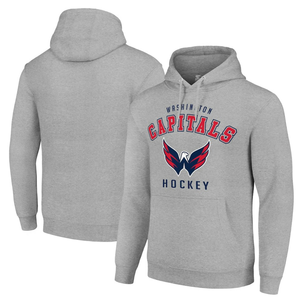 Washington Capitals Starter Logo Pullover Hoodie Heather Gray