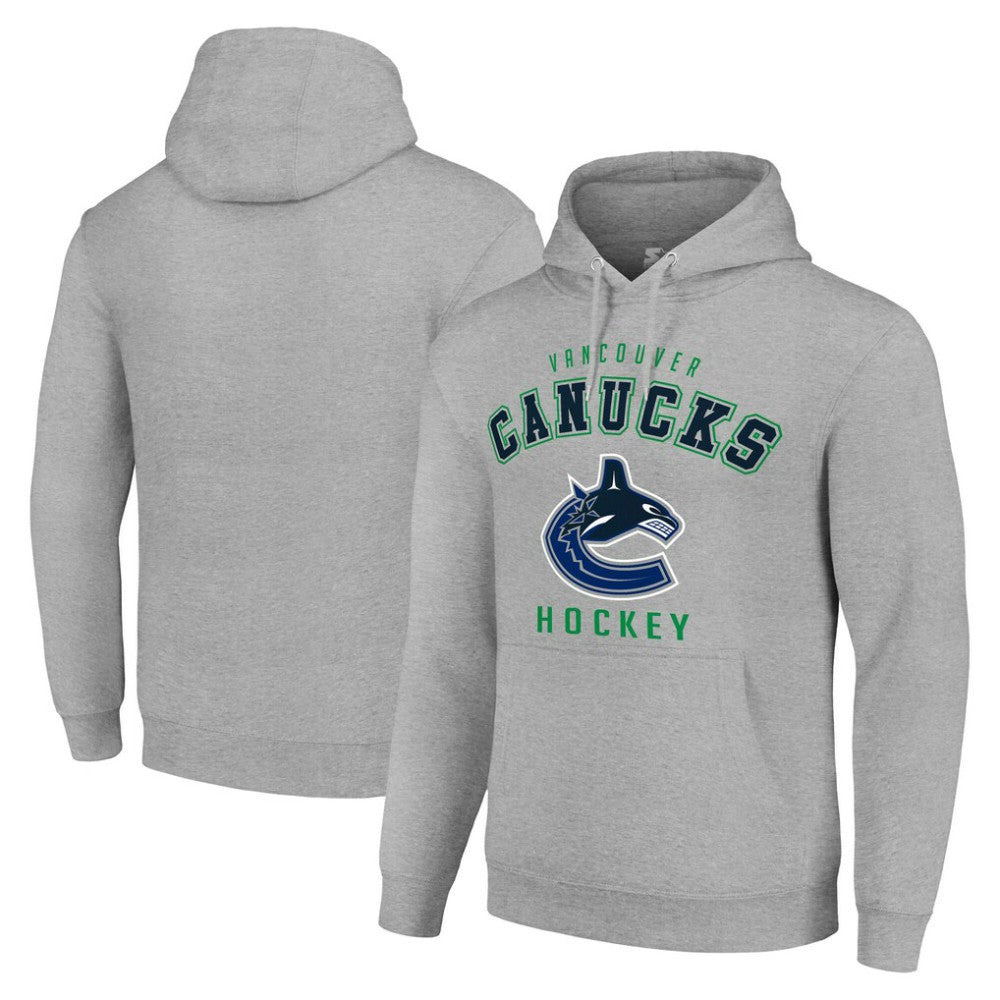 Vancouver Canucks - Starter Logo Pullover Hoodie Heather Gray
