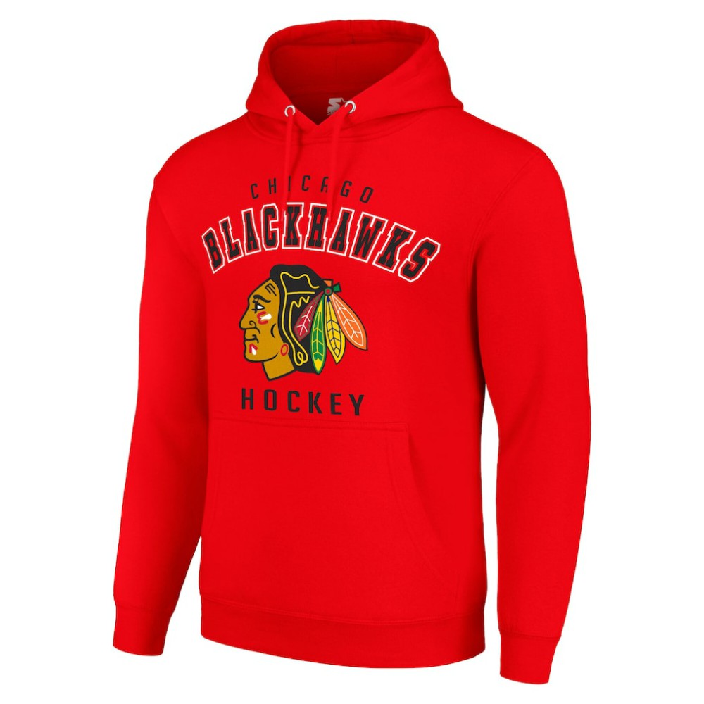 Chicago Blackhawks Starter Logo Pullover Hoodie Red