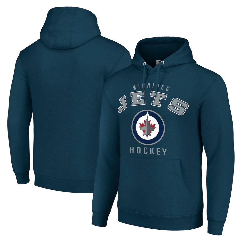 Winnipeg Jets - Starter Logo Pullover Hoodie Navy