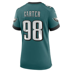 Jalen Carter Philadelphia Eagles Women's Team Game Jersey Midnight Green - Nike