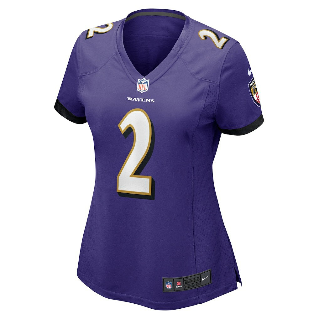 Nate Wiggins Baltimore Ravens Women's Game Jersey Purple - Nike