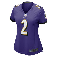 Nate Wiggins Baltimore Ravens Women's Game Jersey Purple - Nike
