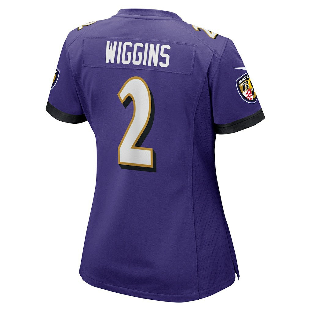 Nate Wiggins Baltimore Ravens Women's Game Jersey Purple - Nike