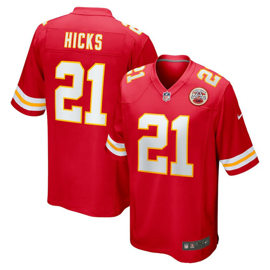 Jaden Hicks Kansas City Chiefs Game Jersey - Red | NFL Jerseys