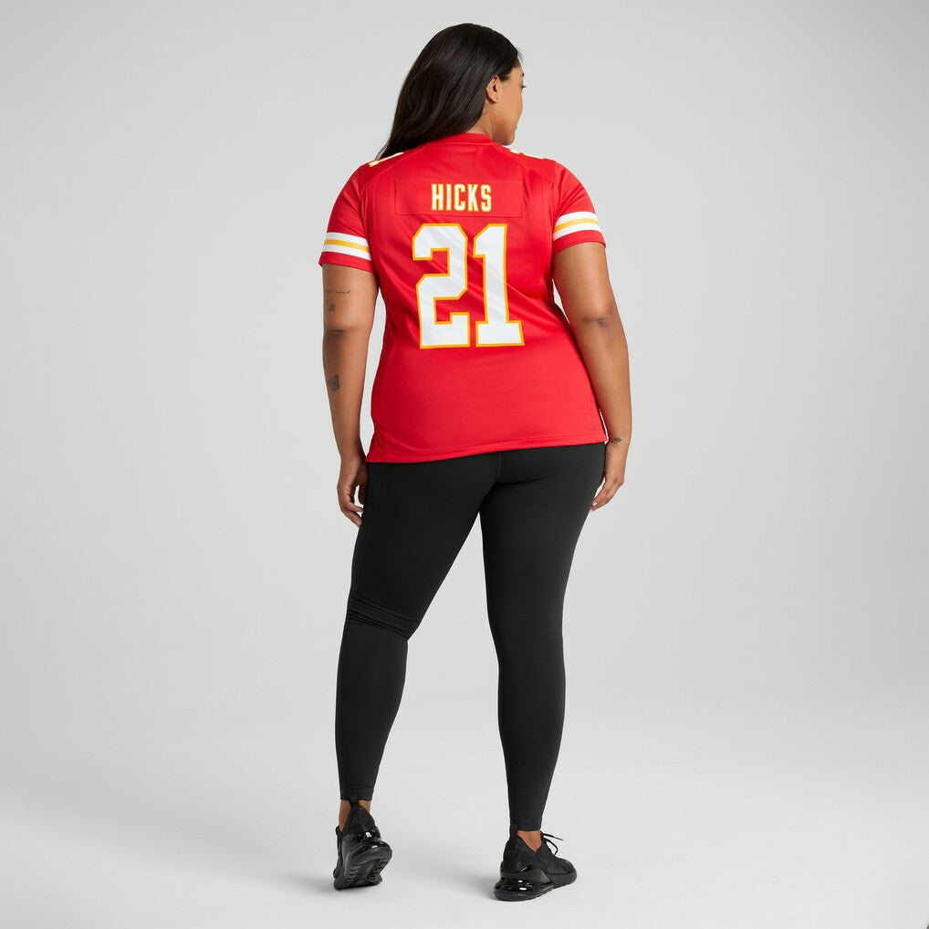Jaden Hicks Kansas City Chiefs Women's Game Jersey - Red | NFL Jerseys
