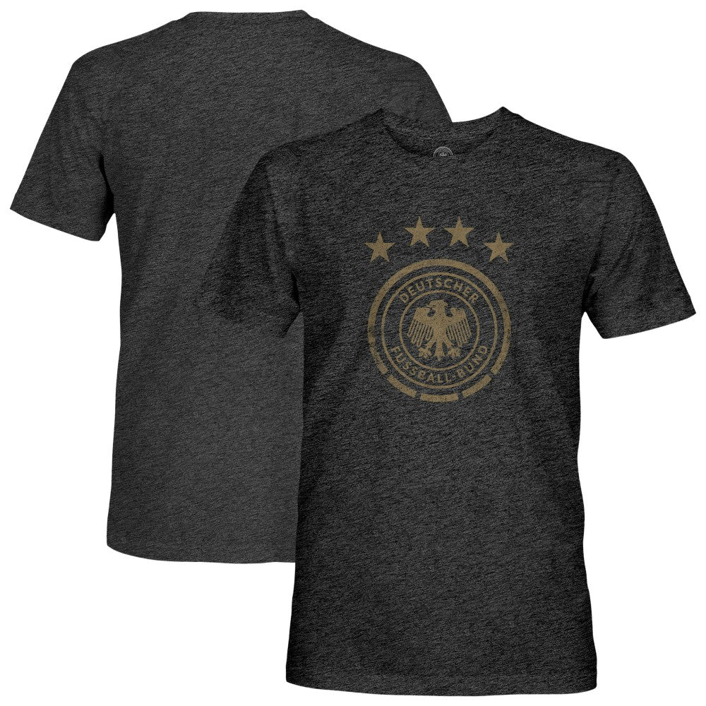 Germany National Team 1863FC Mono Badge Vintage Tri-Blend T-Shirts - Heather Black
