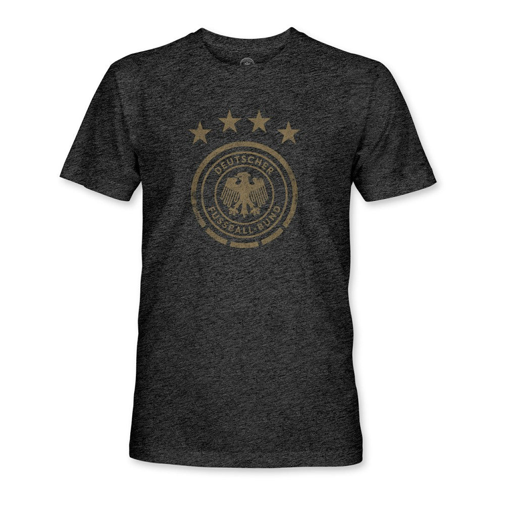 Germany National Team 1863FC Mono Badge Vintage Tri-Blend T-Shirts - Heather Black
