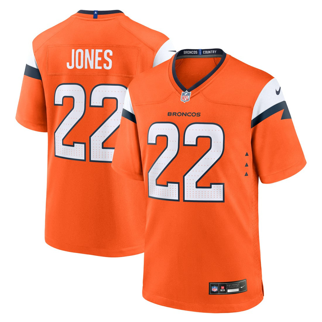 Brandon Jones Denver Broncos Team Game Jersey Orange - Nike