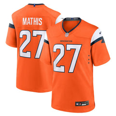 Damarri Mathis Denver Broncos Team Game Jersey Orange - Nike